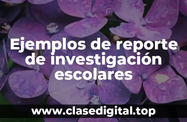 Ejemplos de reporte de investigación escolares