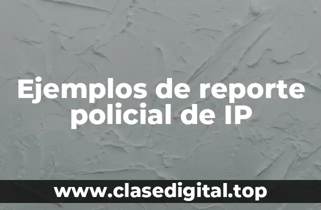Ejemplos de reporte policial de IP