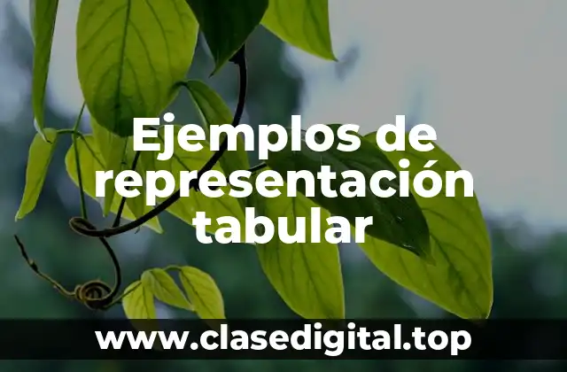 Ejemplos de representación tabular