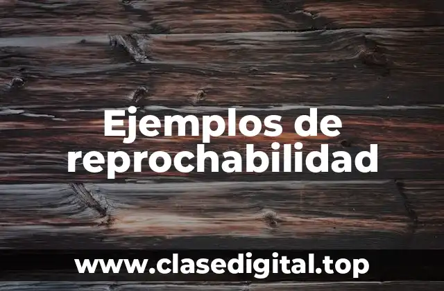 Ejemplos de reprochabilidad