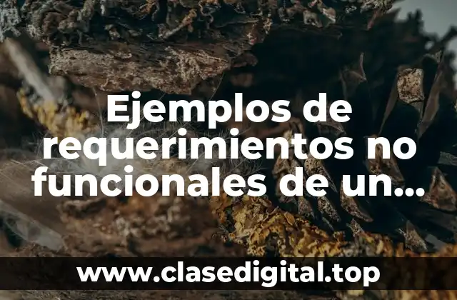 Ejemplos de requerimientos no funcionales de un software