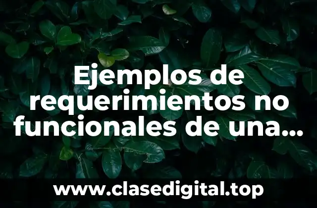 Ejemplos de requerimientos no funcionales de una página web