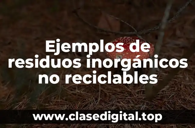 Ejemplos de residuos inorgánicos no reciclables