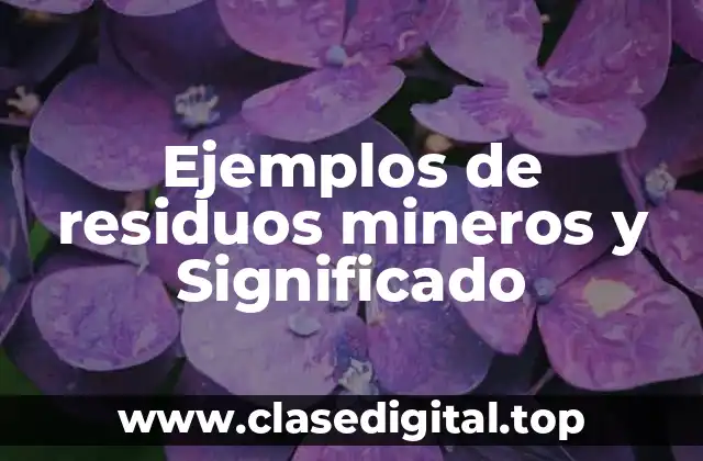 Ejemplos de residuos mineros
