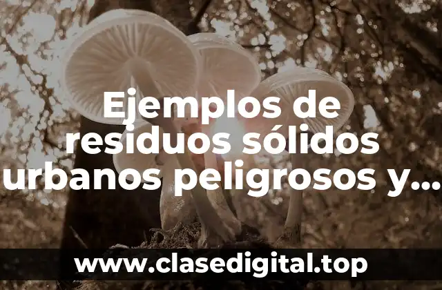 Ejemplos de residuos sólidos urbanos peligrosos y de uso especial