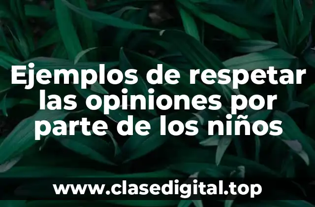 Ejemplos de respetar las opiniones por parte de los niños