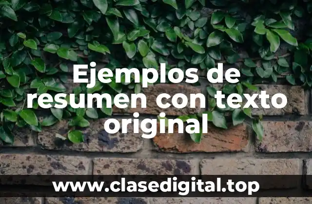 Ejemplos de resumen con texto original