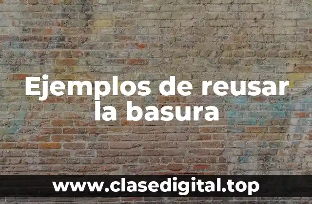 Ejemplos de reusar la basura