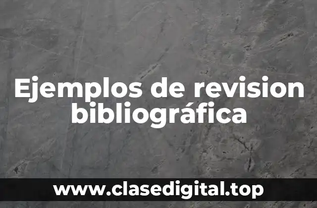 Ejemplos de revisiones bibliográficas