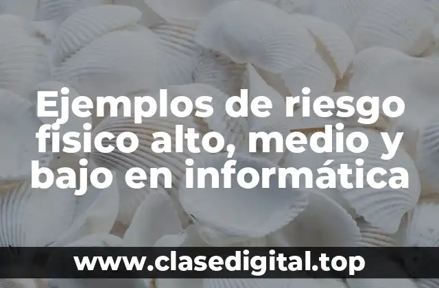 Ejemplos de riesgo fisico alto, medio y bajo en informática