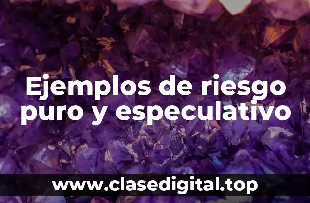 Ejemplos de riesgo puro y especulativo