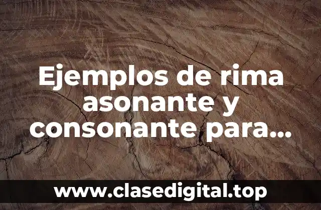 Ejemplos de rima asonante y consonante