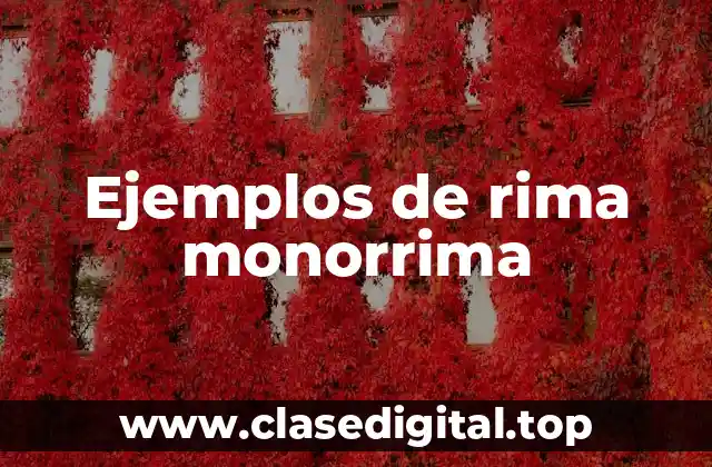 Ejemplos de rima monorrima