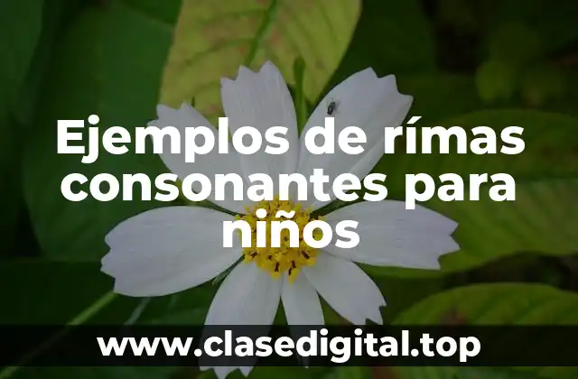 Ejemplos de rímas consonantes para niños
