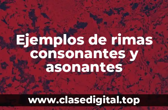 Ejemplos de rimas consonantes y asonantes