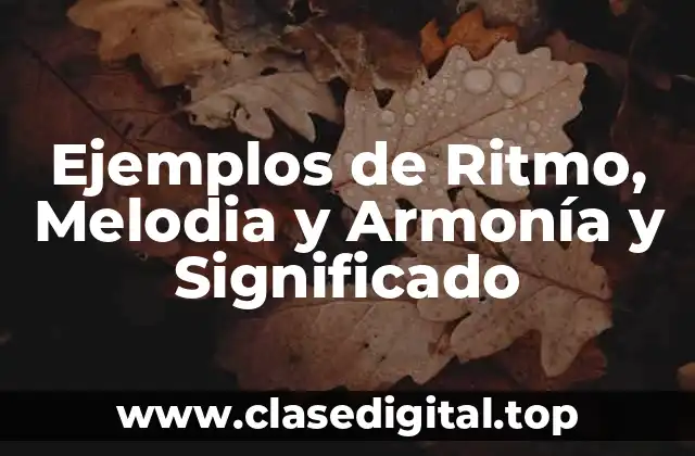 Ejemplos de Ritmo, Melodia y Armonía y Significado