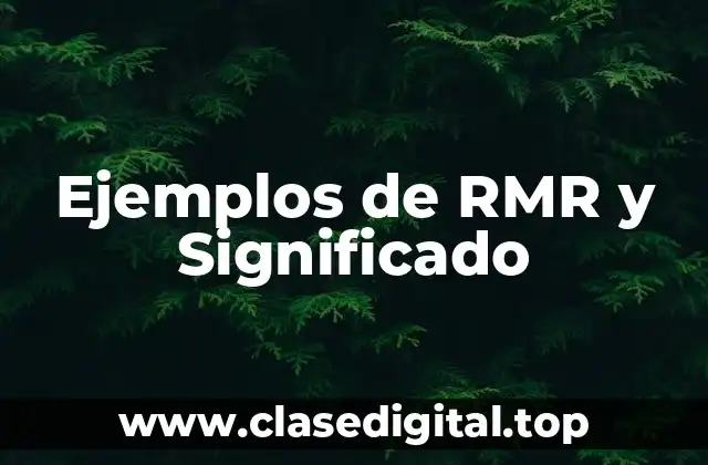 Ejemplos de RMR y Significado