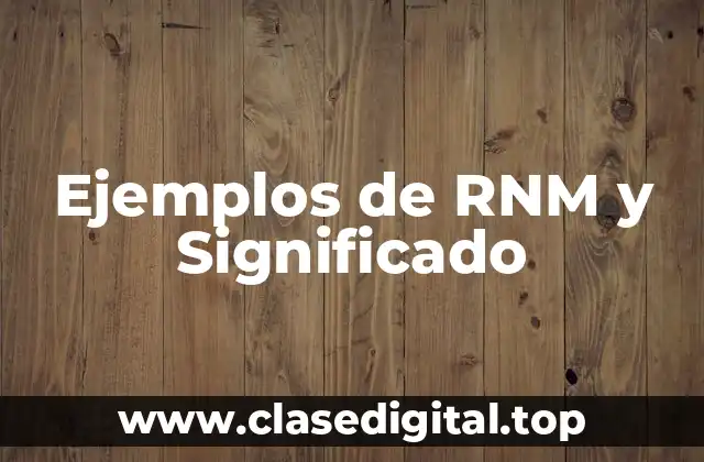 Ejemplos de RNM