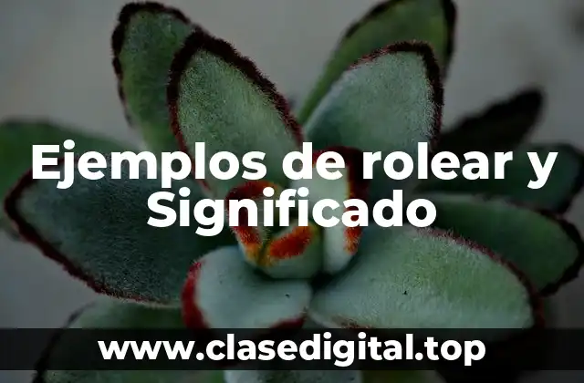 Ejemplos de rolear y Significado