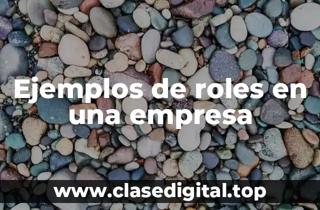 Ejemplos de roles en una empresa