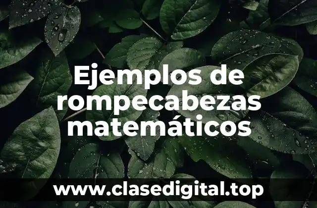 Ejemplos de rompecabezas matemáticos