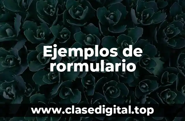 Ejemplos de rormulario