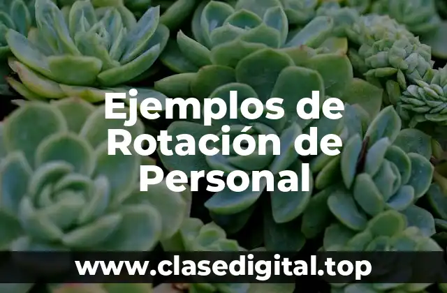 Ejemplos de Rotación de Personal