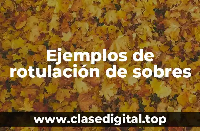 Ejemplos de rotulación de sobres