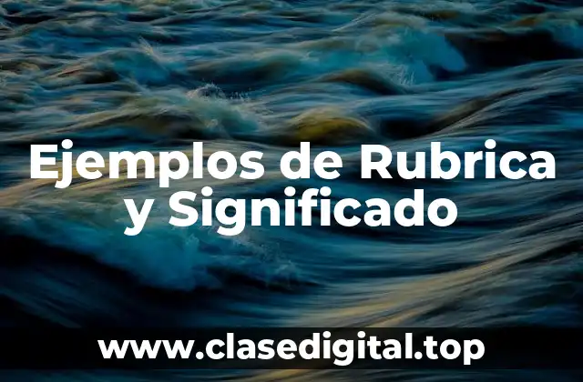 Ejemplos de Rubrica