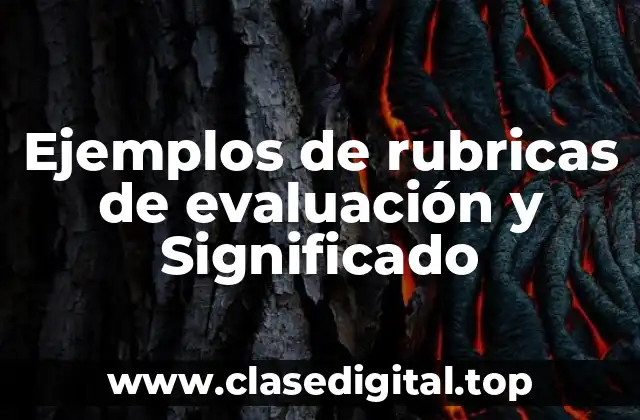 Ejemplos de rubricas de evaluación y Significado