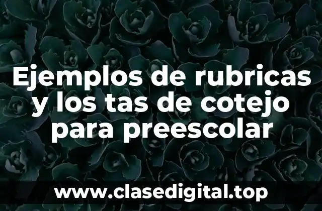 Ejemplos de rubricas y los tas de cotejo para preescolar