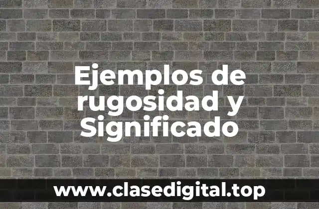 Ejemplos de rugosidad y Significado