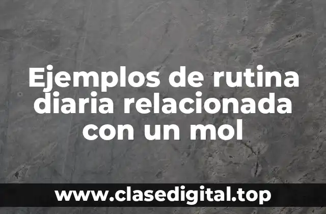 Ejemplos de rutina diaria relacionada con un mol