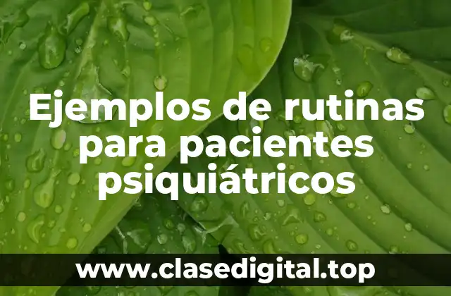 Ejemplos de rutinas para pacientes psiquiátricos