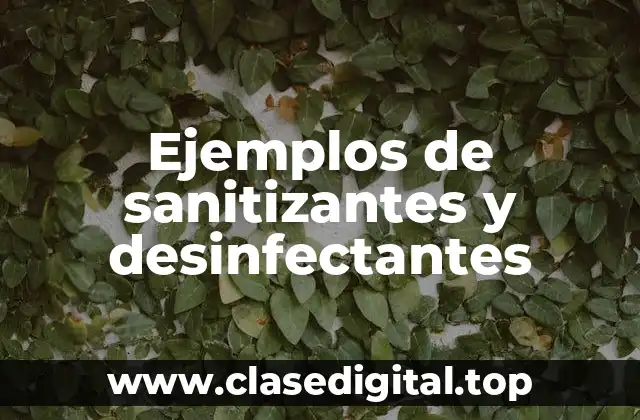 Ejemplos de sanitizantes y desinfectantes