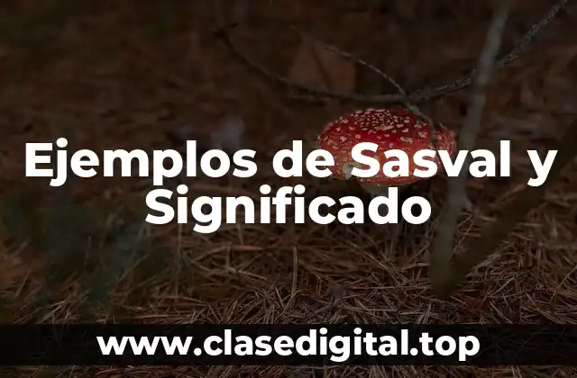 Ejemplos de Sasval y Significado