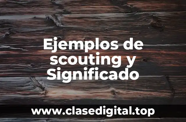 Ejemplos de scouting y Significado