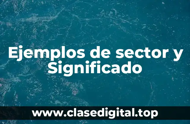 Ejemplos de sector y Significado