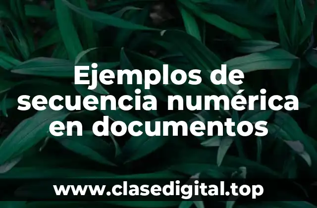 Ejemplos de secuencia numérica en documentos