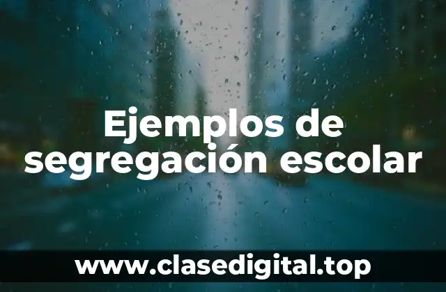 Ejemplos de segregación escolar