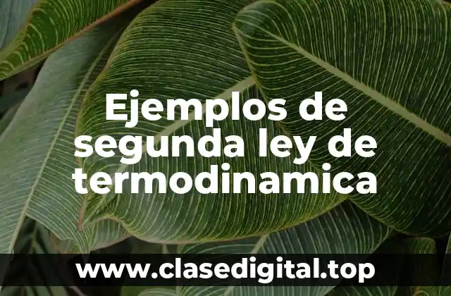 Ejemplos de segunda ley de termodinamica