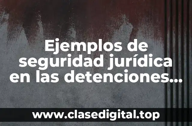 Ejemplos de seguridad jurídica en las detenciones ante autoridad judicial