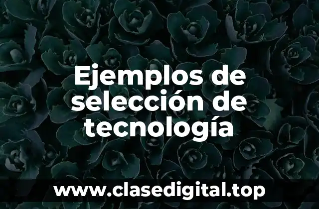 Ejemplos de selección de tecnología