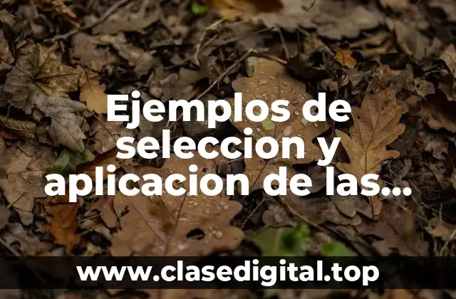 Ejemplos de seleccion y aplicacion de las herramientas de analisis