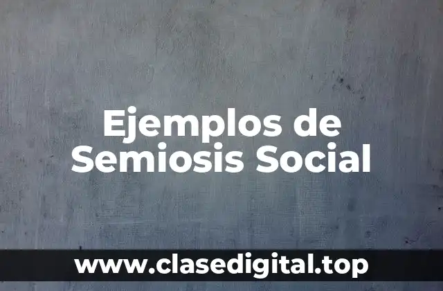 Ejemplos de Semiosis Social