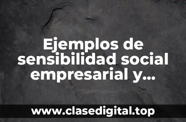 Ejemplos de sensibilidad social empresarial y Significado