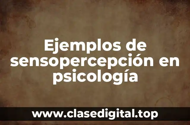 Ejemplos de sensopercepción en psicología
