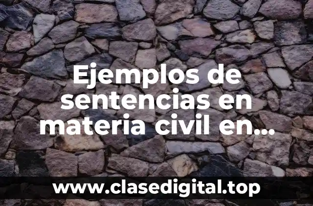 Ejemplos de sentencias en materia civil en México