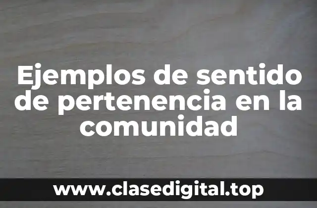 Ejemplos de sentido de pertenencia en la comunidad