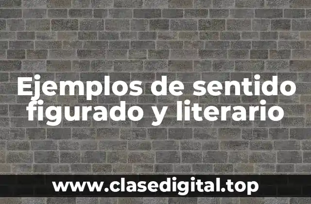 Ejemplos de sentido figurado y literario